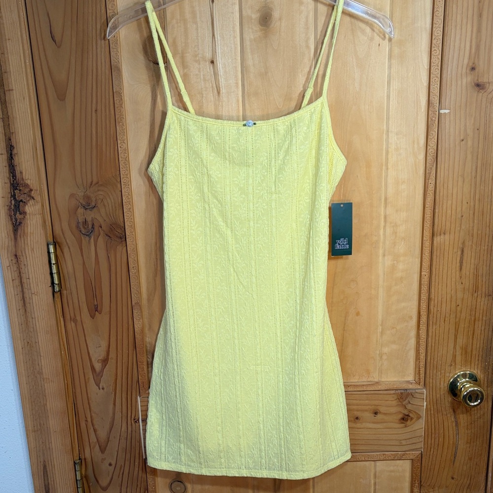 🌹5 for $25🌹Wild Fable Canary Yellow Knit Lined Dress with Adjustable Straps